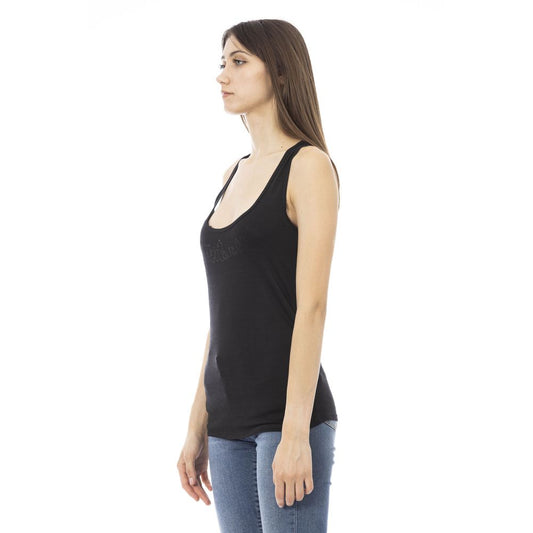 Just Cavalli Black Viscose Tank Top