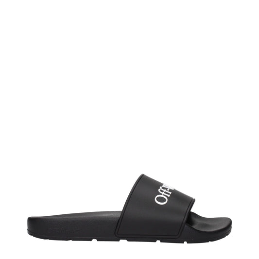 Off-White Black Cotton Slippers Sandals