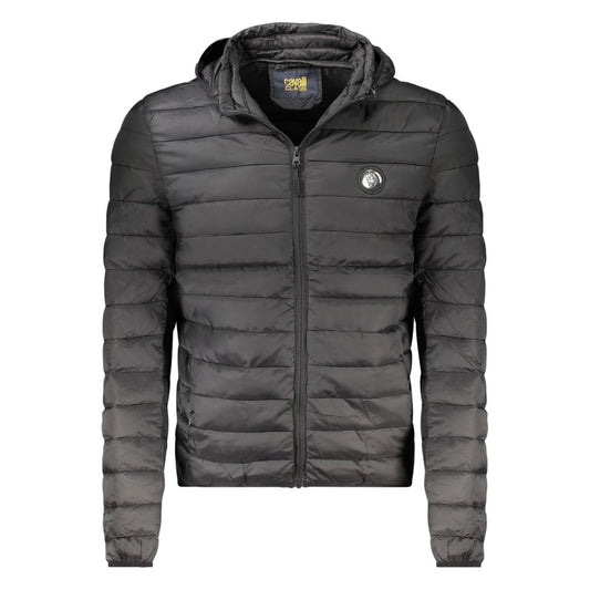 Cavalli Class Black Polyester Men's Light Jacket