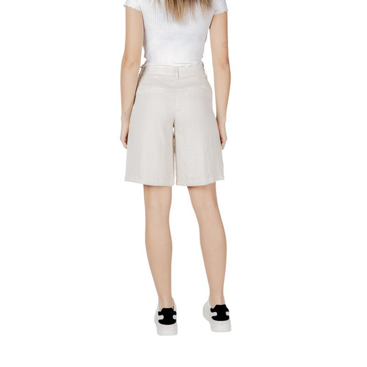 Vila Clothes Beige Viscose Short