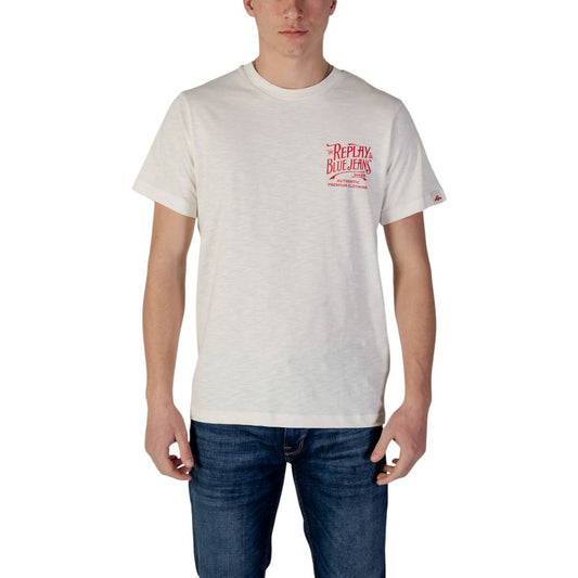 Replay Cream Cotton T-Shirt