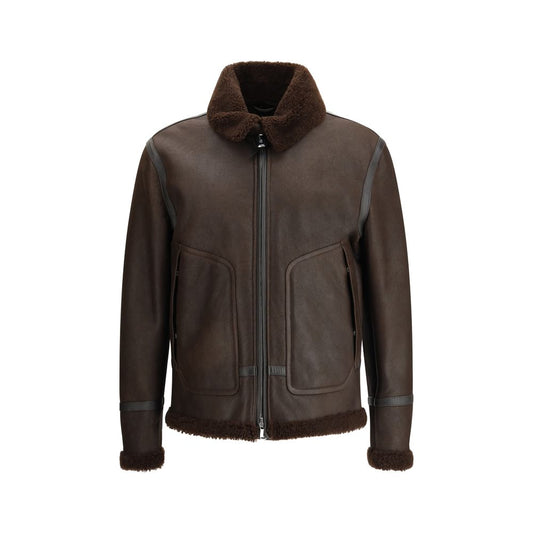 Valstar Coburn aviator Jacket in waxed suede shearling