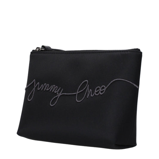 Jimmy Choo Black Satin Clutch Bags
