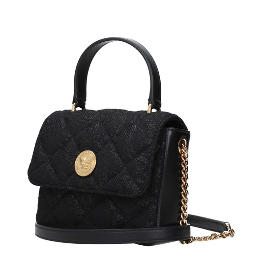Versace Black Fabric Handbags