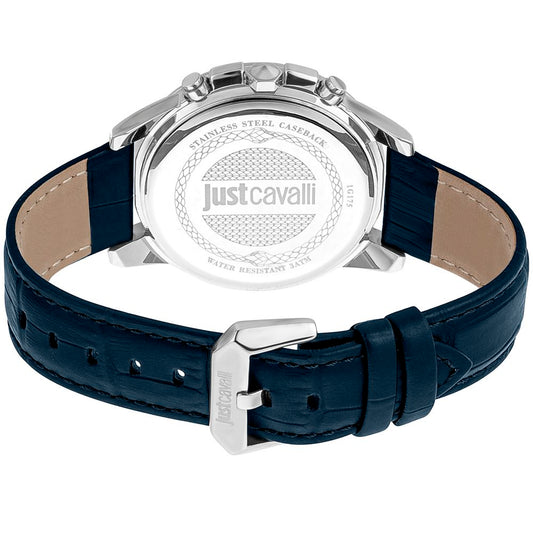Just Cavalli Black Leather Dress Watch