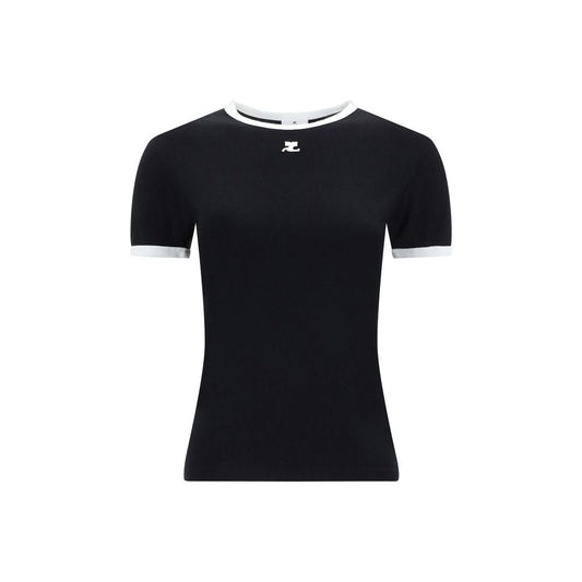 Courrèges Black Cotton T-Shirt