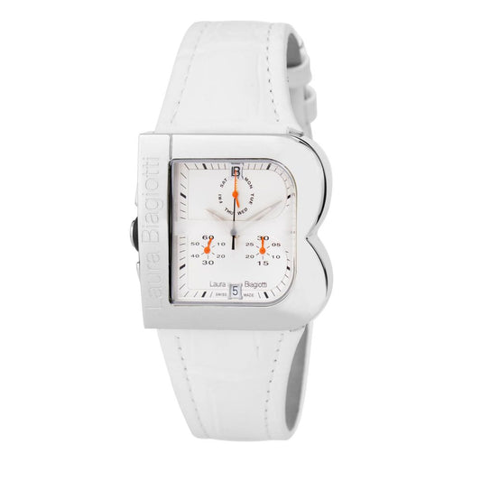 Laura Biagiotti White Leather Dress Watch