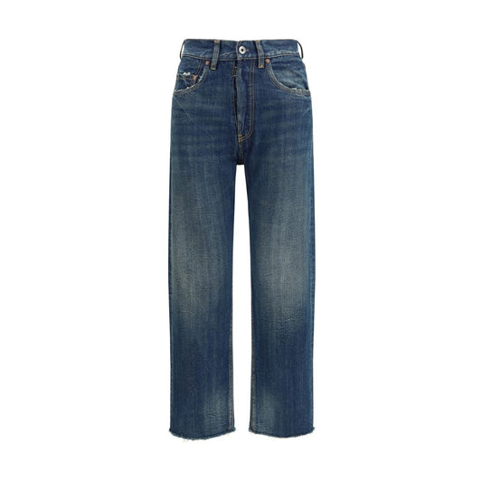 Margiela Blue Cotton Straight-Leg Jeans