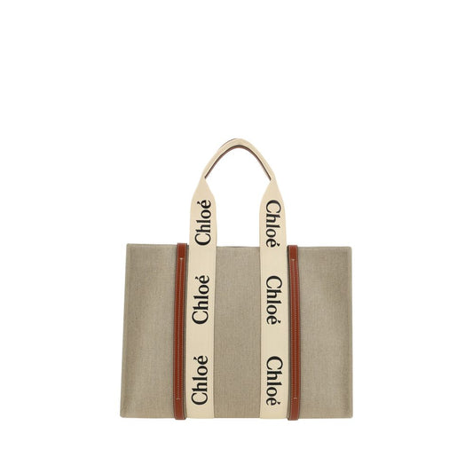 Chloé Beige Linen Shoulder Bag