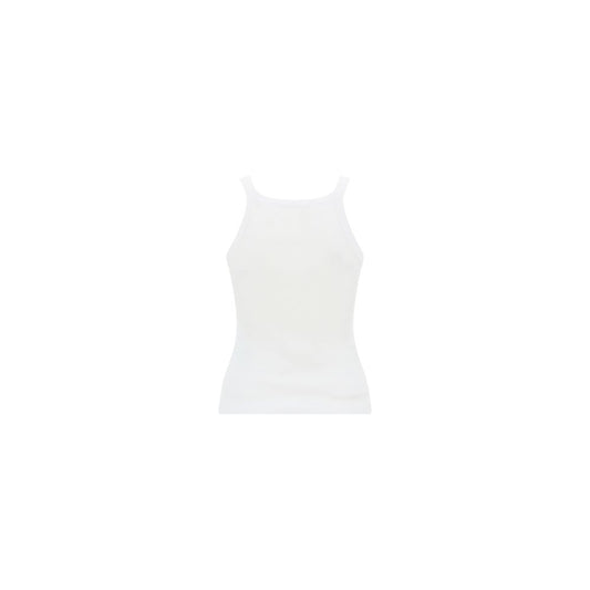 Fendi White Cotton Sleeveles T-Shirt