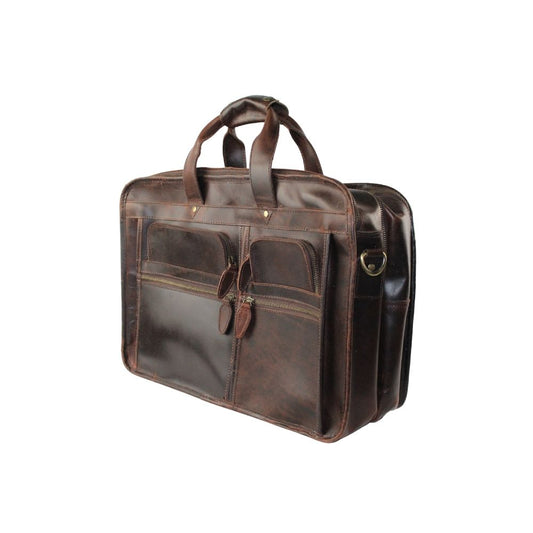 Vintage Handmade Chocolate Leather Briefcase for Men