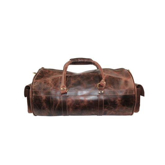 Vintage Handmade Jaald Leather Duffel Bag-Brown