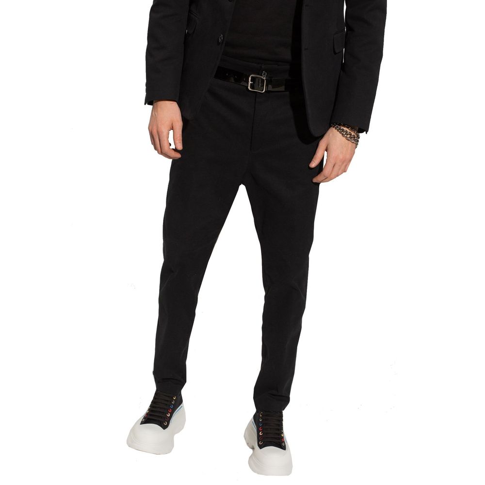 Alexander McQueen Black Cotton Casual Pants
