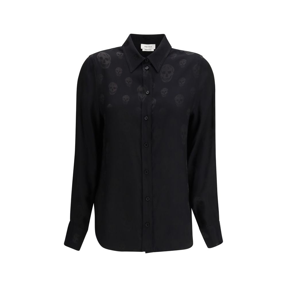Alexander McQueen Black Viscose Pattern Shirt