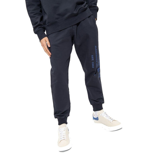 Alexander McQueen Blue Cotton Joggers Workout Pants