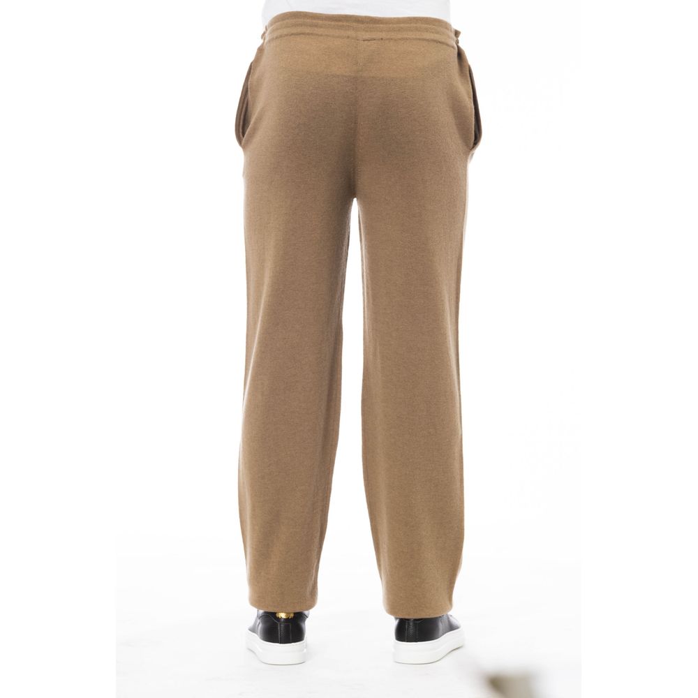 Alpha Studio Beige Linen Men Trouser