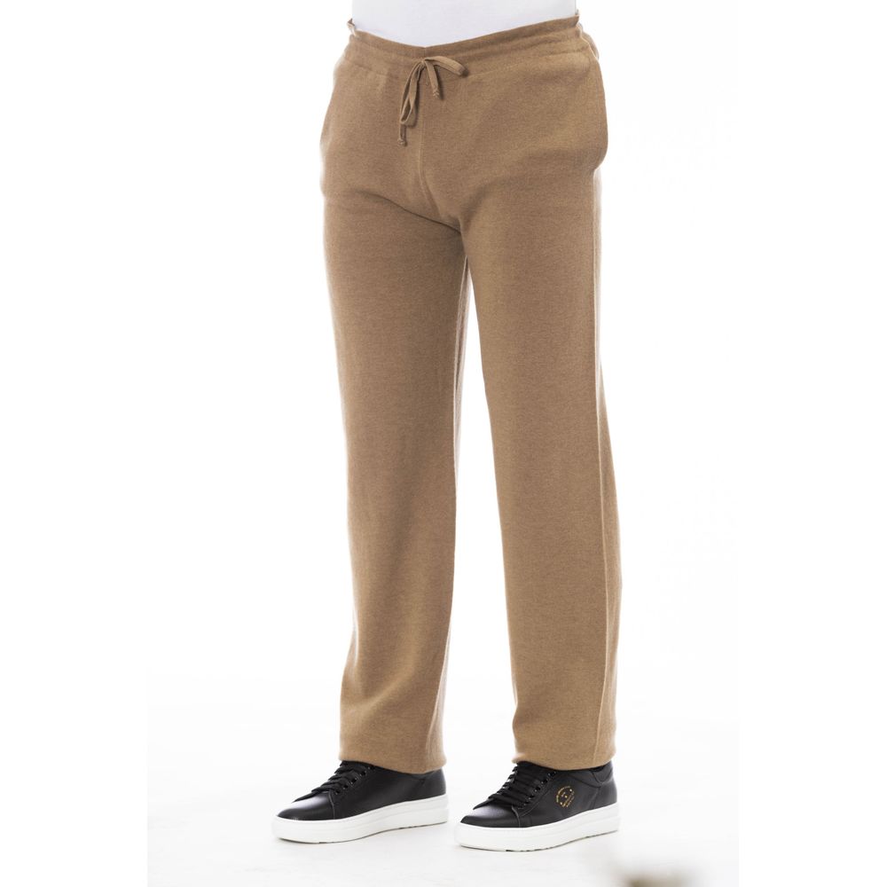 Alpha Studio Beige Linen Men Trouser