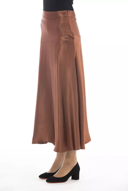 Alpha Studio Brown Viscose Women Skirt