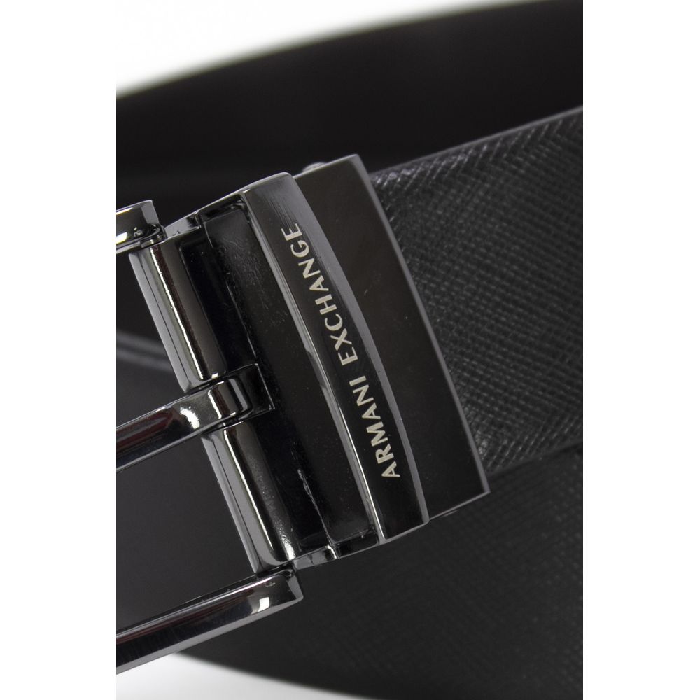 Armani Exchange Black Leather Belt