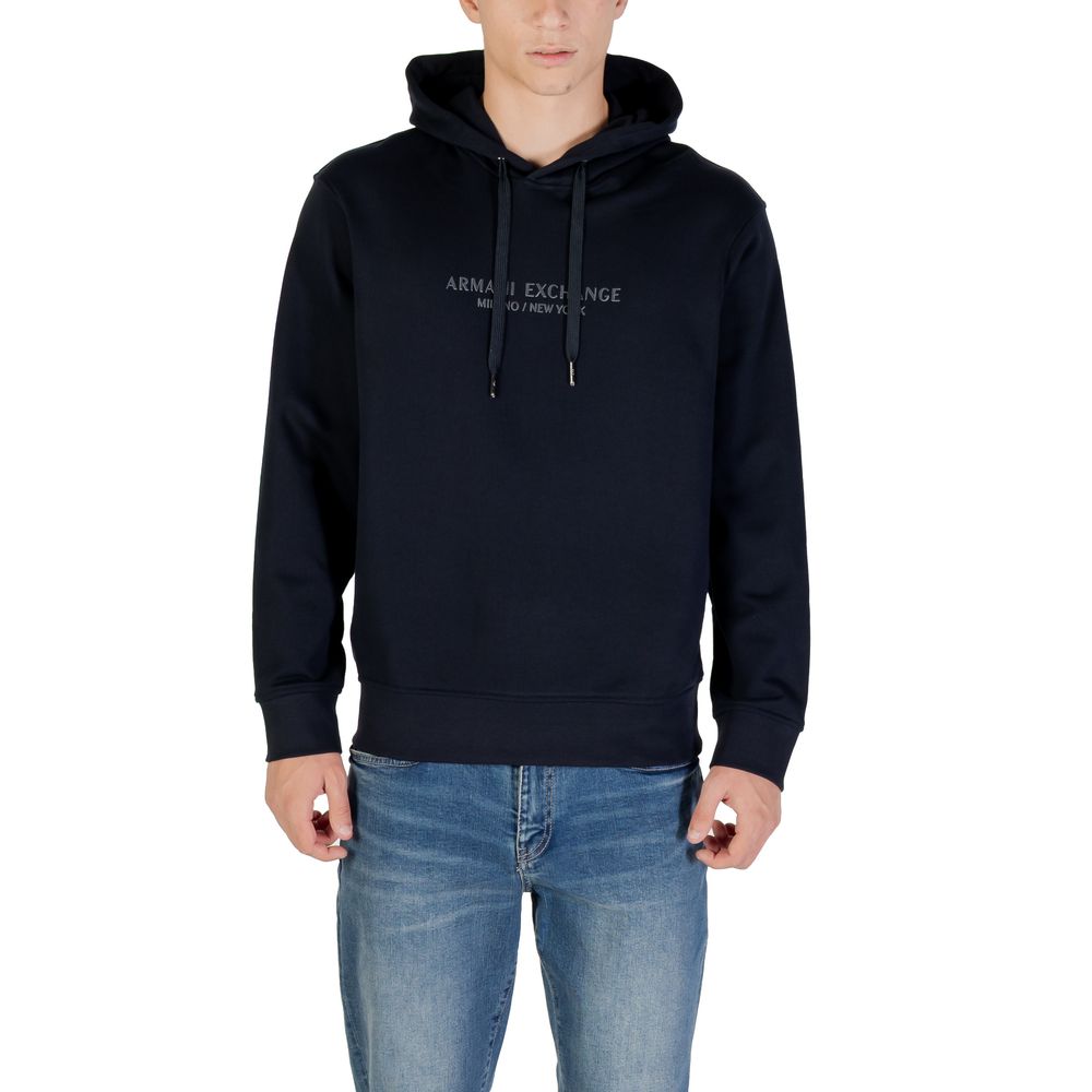 Armani Exchange Blue Cotton Hoodie