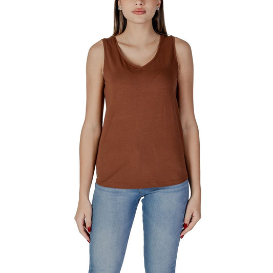 B.Young Brown Cotton Tops & T-Shirt