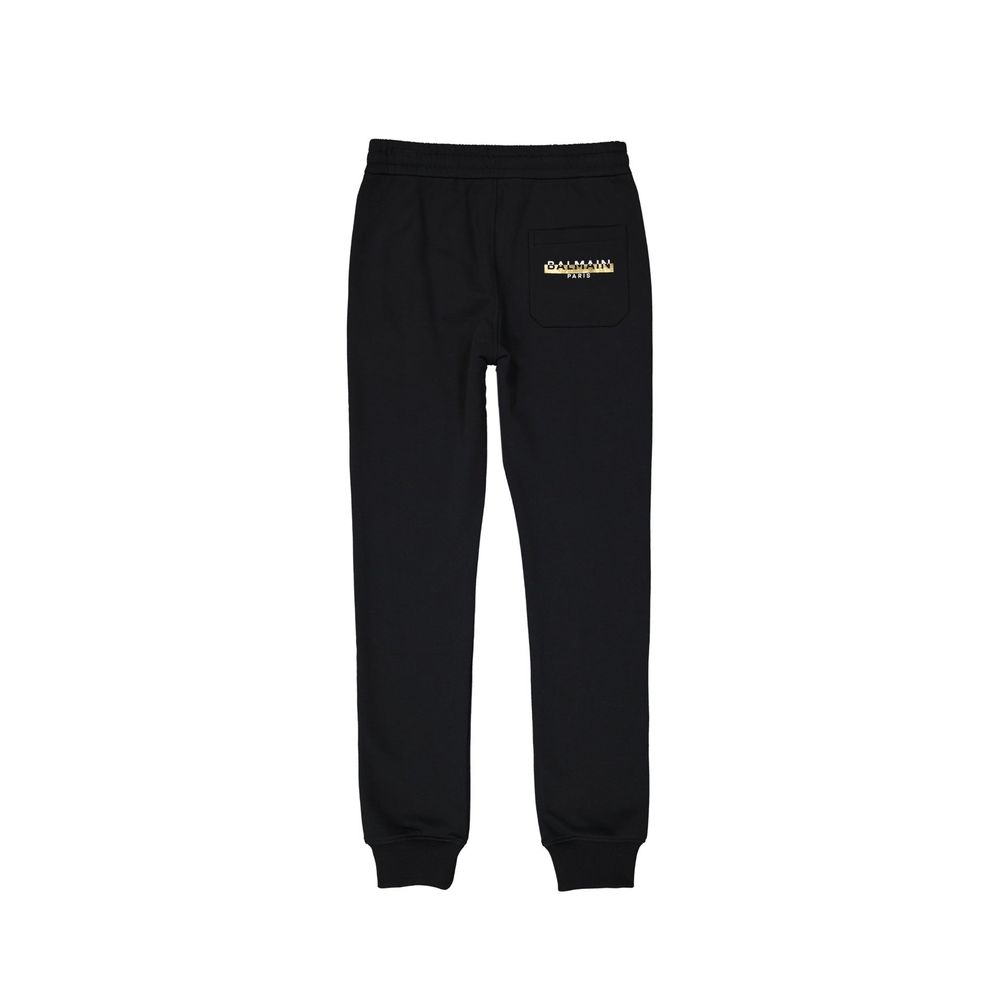 Balmain Black Cotton Joggers Workout Pants