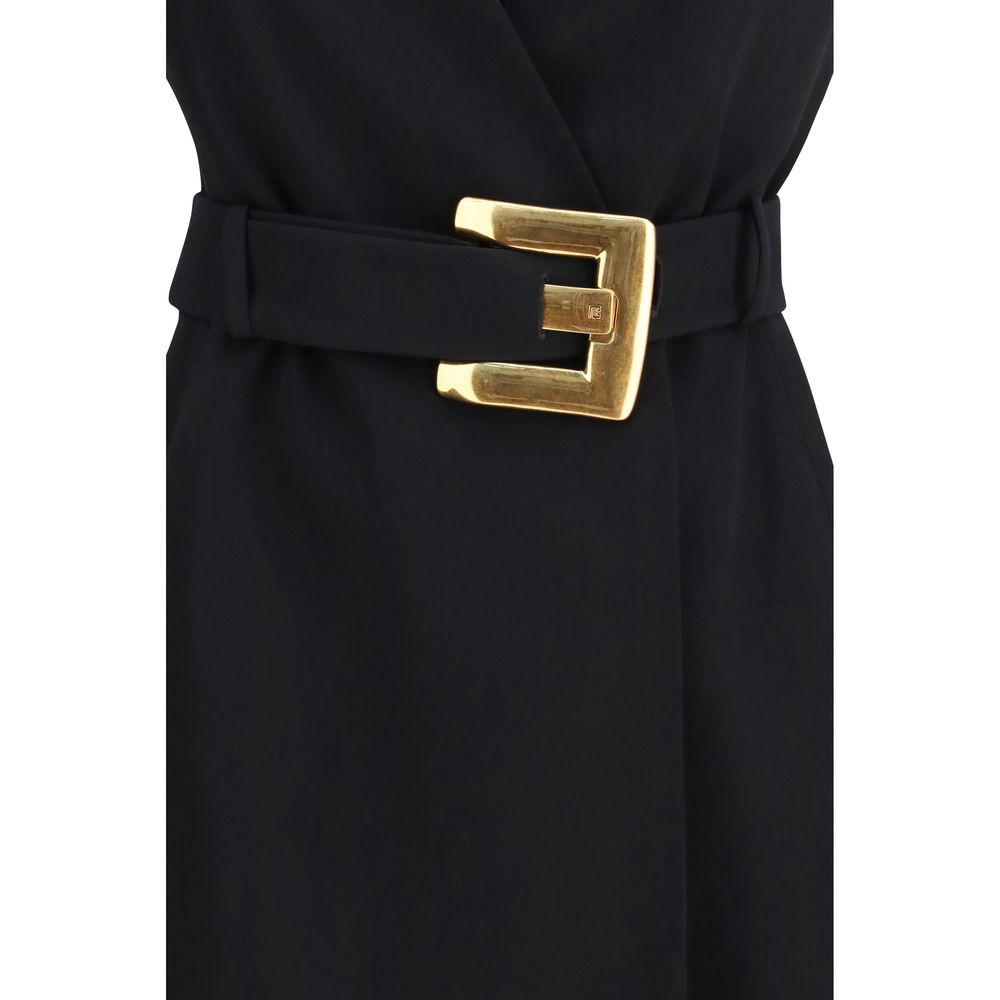 Balmain Black Fleece Wool Casual Dress