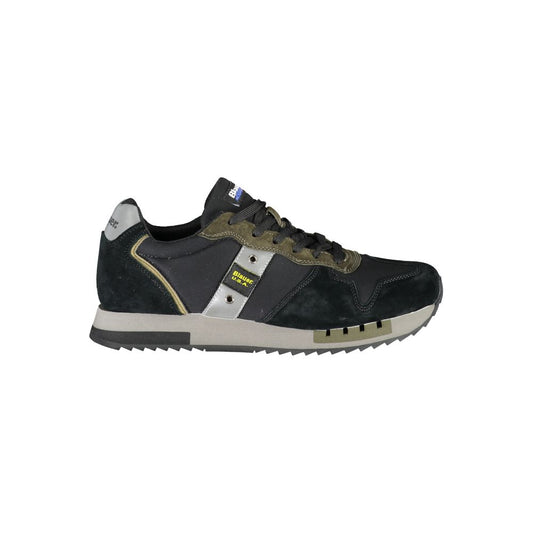 Blauer Sleek Black Sports Sneakers with Contrast Accents