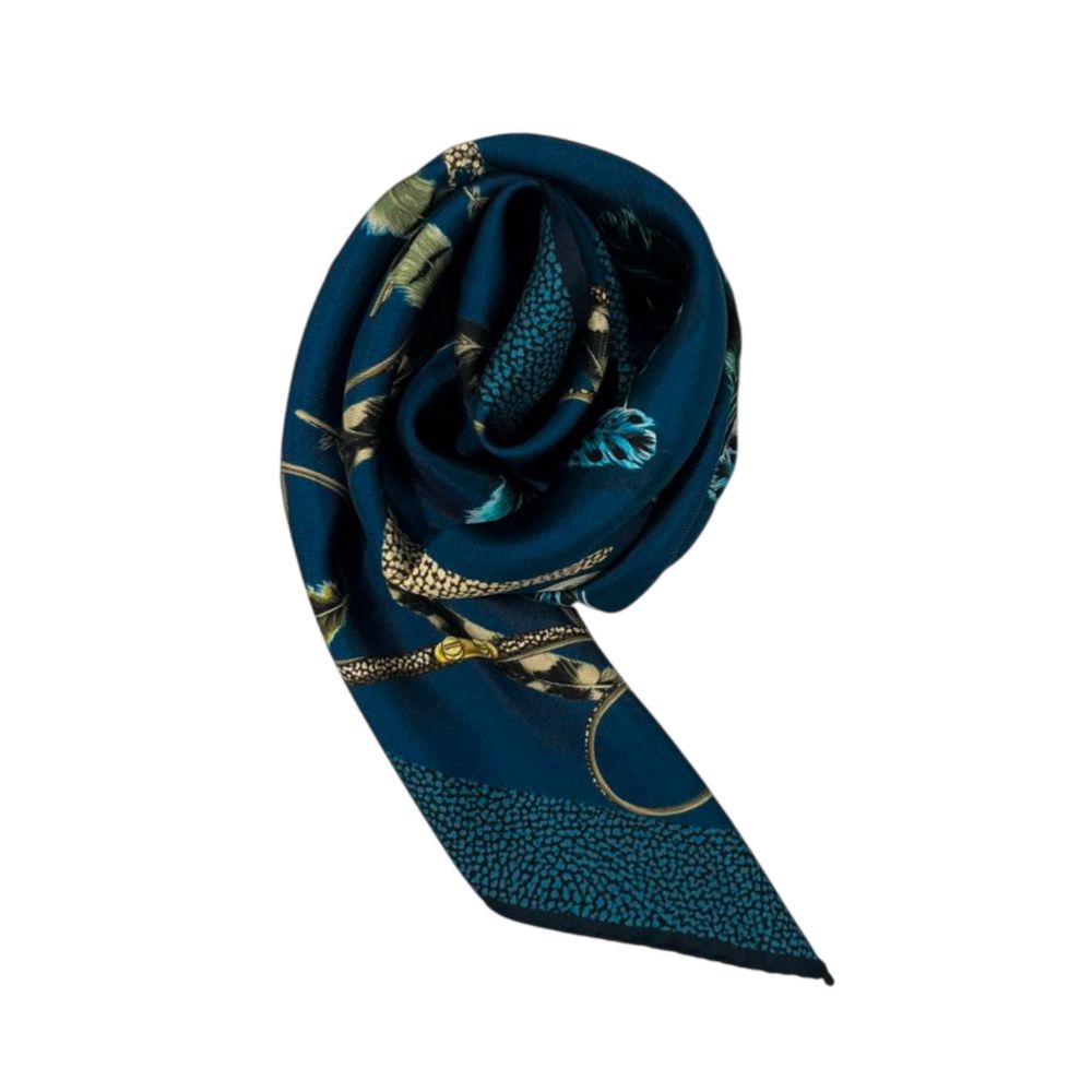 Borbonese Blue Silk Women Scarf