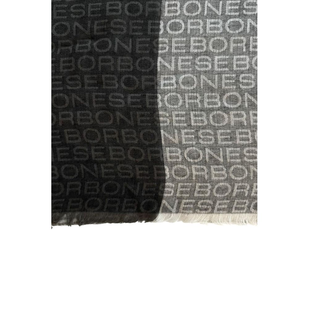 Borbonese Multicolor Modal Women Scarf with Micro Fringe from Italy