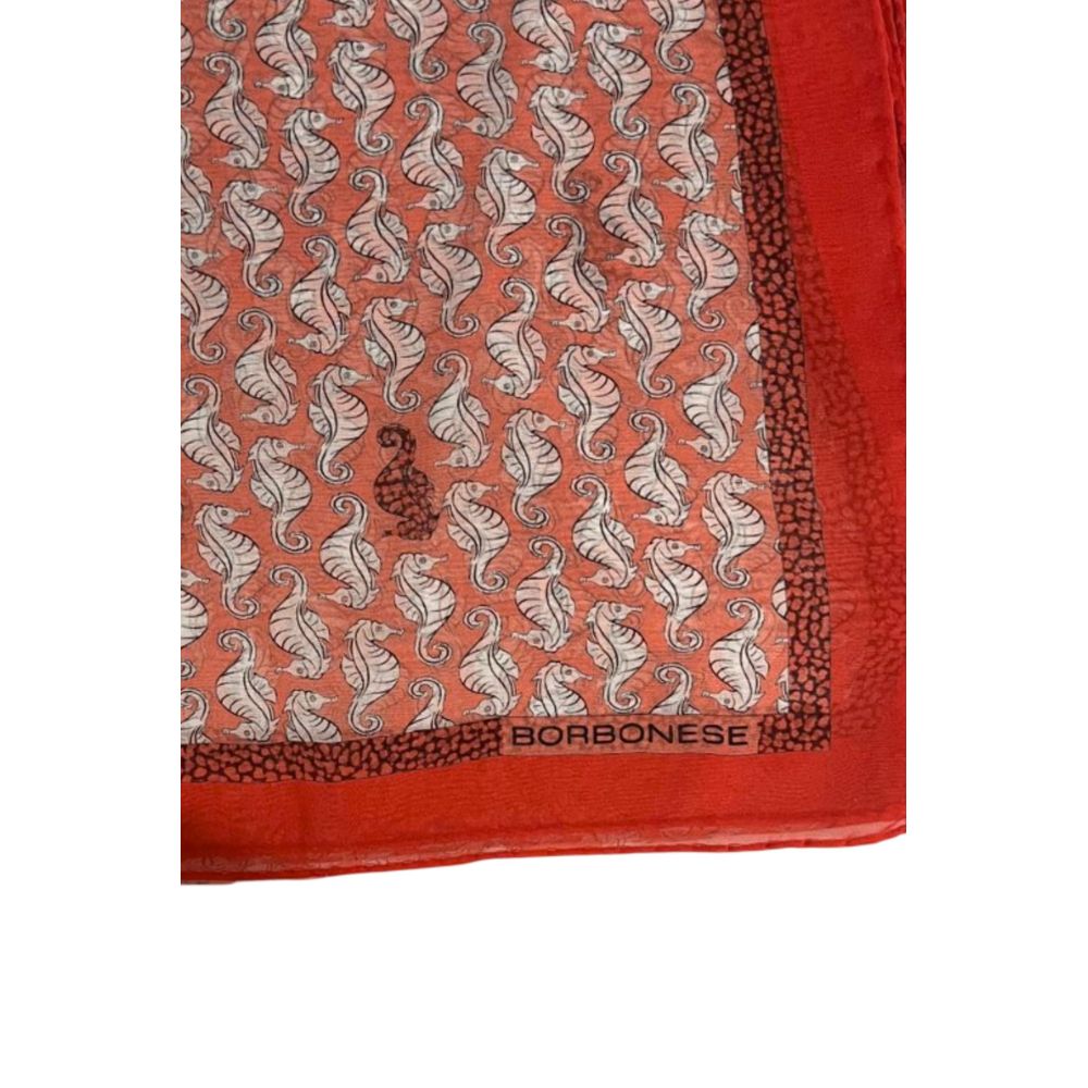 Borbonese Red Silk Women Scarf