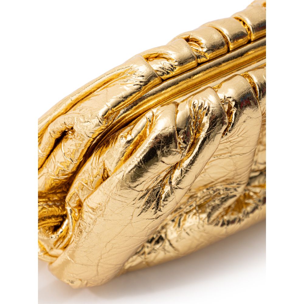 Bottega Veneta Gold Leather Wallet