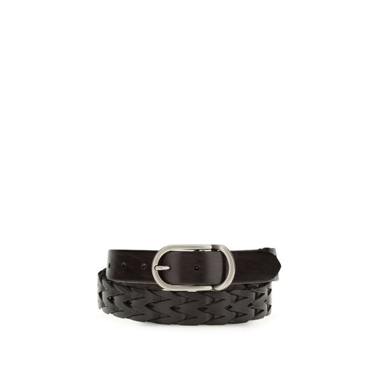 Brunello Cucinelli Black Calf Leather Bos Taurus Belt