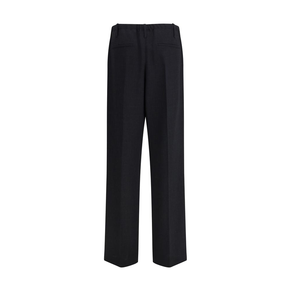 Brunello Cucinelli Black Fleece Wool Casual Pants