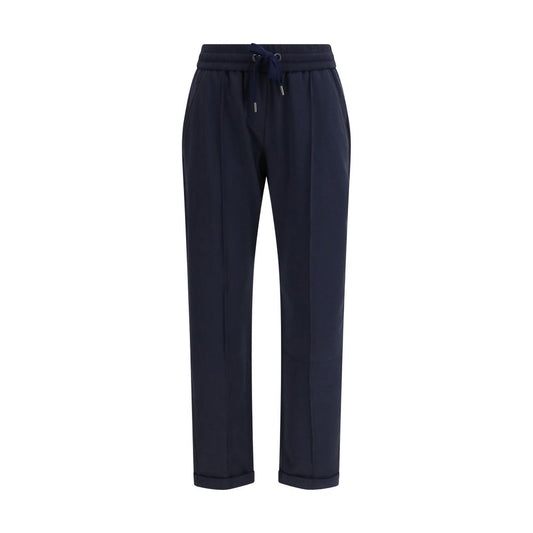 Brunello Cucinelli Blue Cotton Joggers Workout Pants