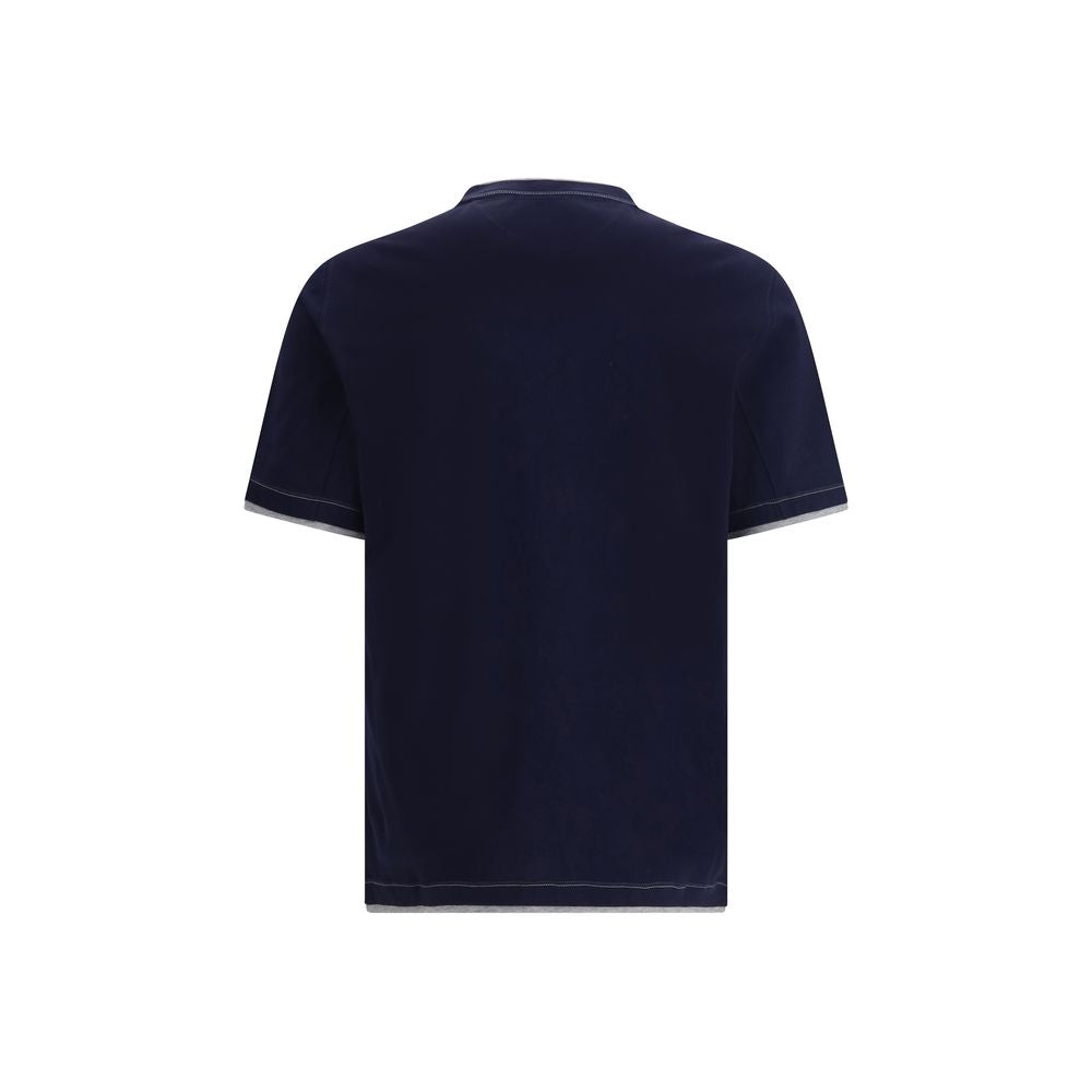 Brunello Cucinelli Blue Cotton T-Shirt