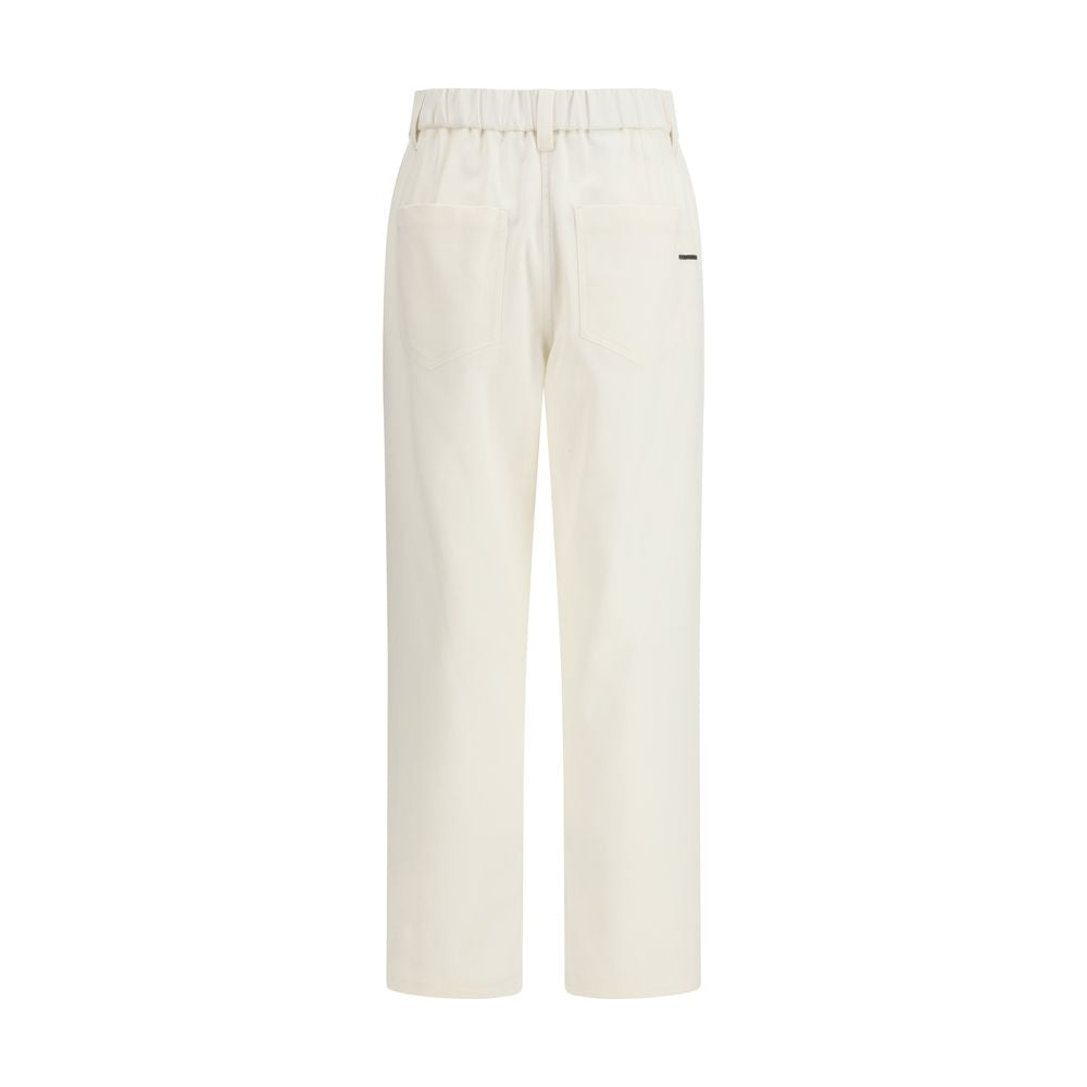 Brunello Cucinelli White Cotton Pants