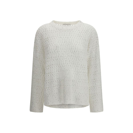Brunello Cucinelli White Silk Sweatshirt