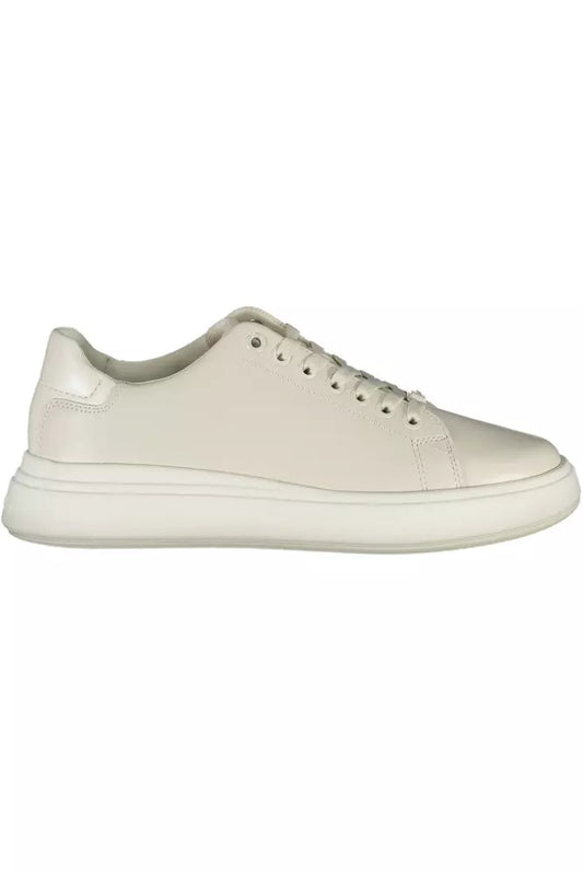 Calvin Klein Beige Leather Women Sneaker