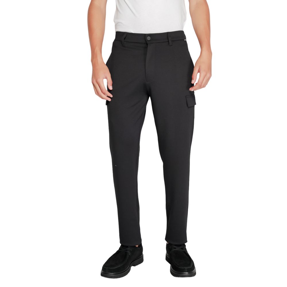 Calvin Klein Black Polyester Polyester Jeans & Pant