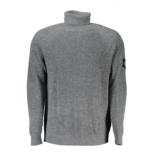 Calvin Klein Elegant Gray Wool High Neck Sweater