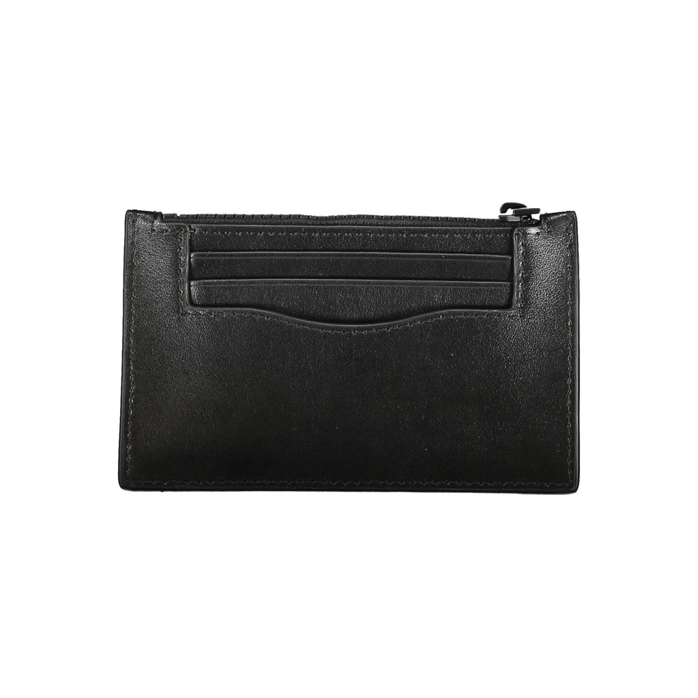 Calvin Klein Elegant Leather Zip Wallet in Timeless Black