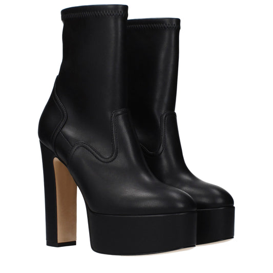 Casadei Black Leather Ankle Boots
