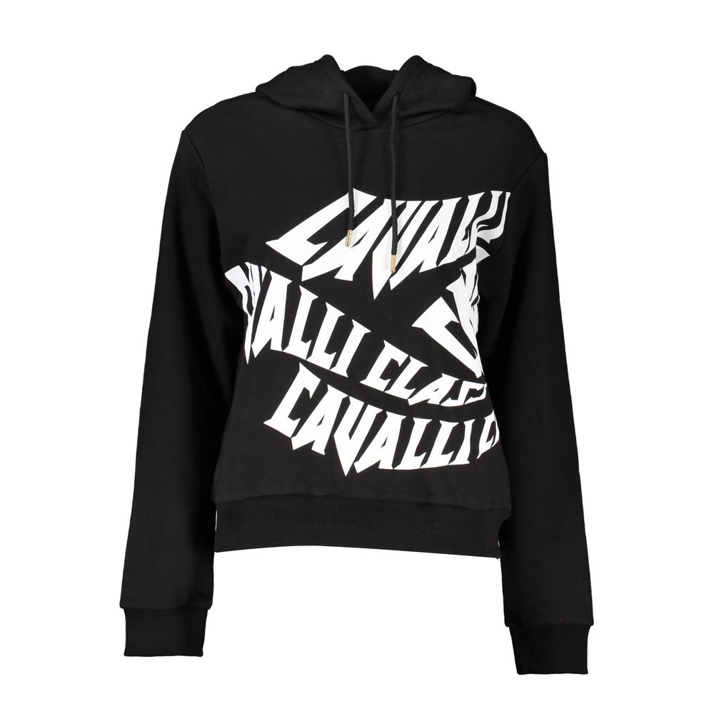 Cavalli Class Black Cotton Sweater