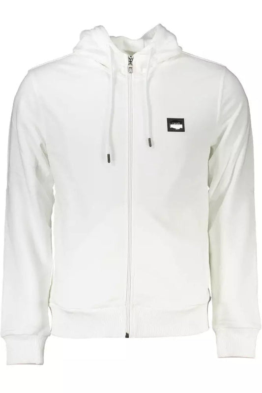 Cavalli Class White Cotton Men Sweatshirt