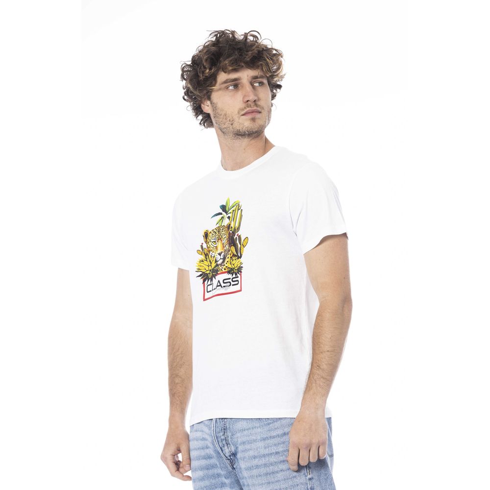 Cavalli Class White Cotton Men T-Shirt