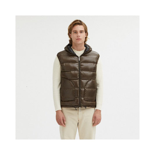 Centogrammi Brown Nylon Men's Reversible Vest