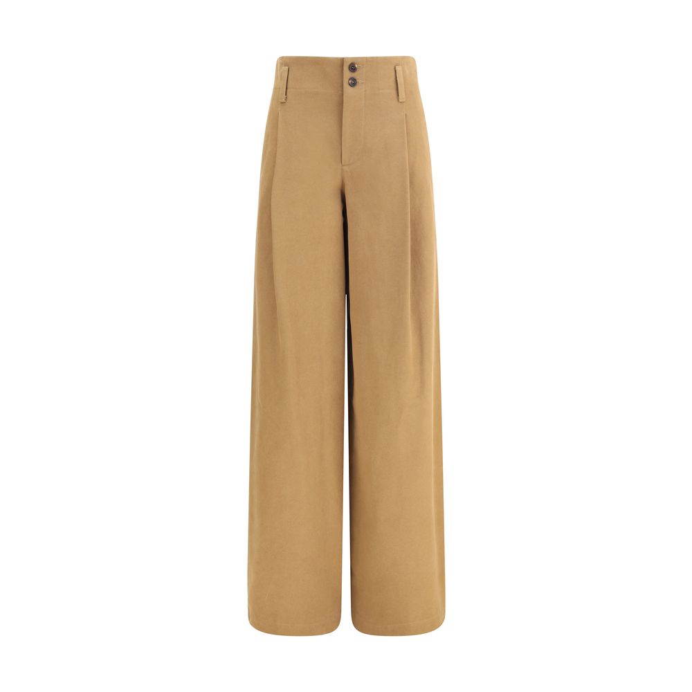 Chloé Beige Cotton Casual Pants
