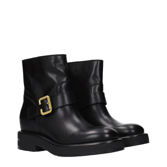 Chloé Black Leather Ankle Boots