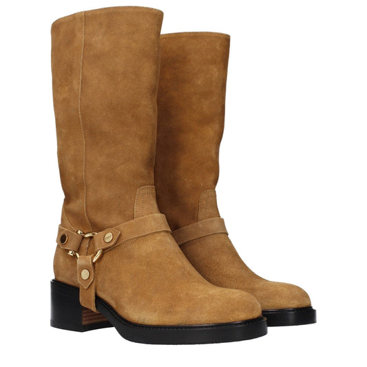 Chloé Brown Leather Ankle Boots